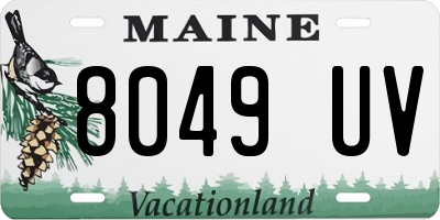 ME license plate 8049UV