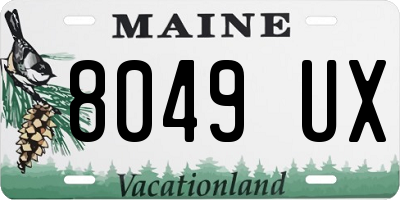 ME license plate 8049UX