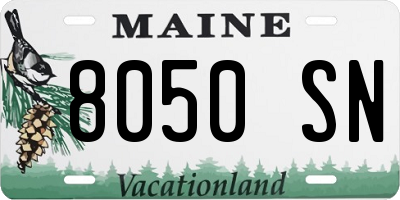 ME license plate 8050SN
