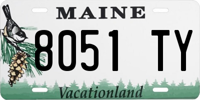 ME license plate 8051TY