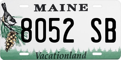 ME license plate 8052SB