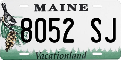 ME license plate 8052SJ