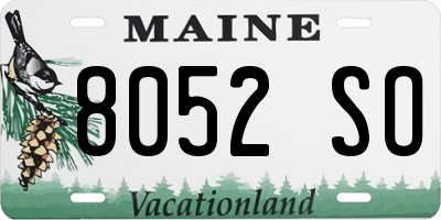 ME license plate 8052SO