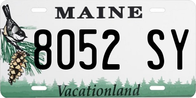 ME license plate 8052SY