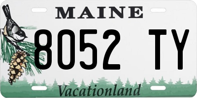 ME license plate 8052TY