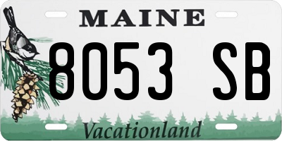 ME license plate 8053SB