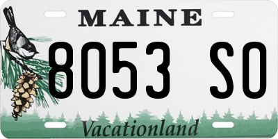 ME license plate 8053SO