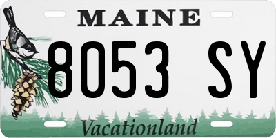 ME license plate 8053SY