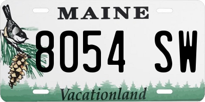 ME license plate 8054SW
