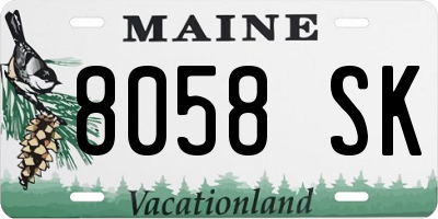 ME license plate 8058SK