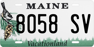 ME license plate 8058SV