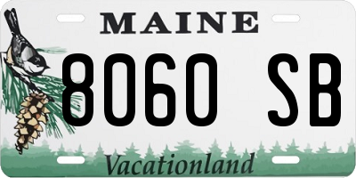 ME license plate 8060SB