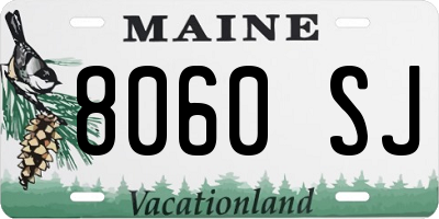 ME license plate 8060SJ