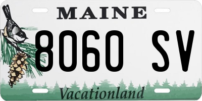ME license plate 8060SV