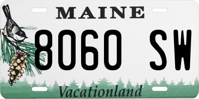 ME license plate 8060SW