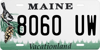 ME license plate 8060UW