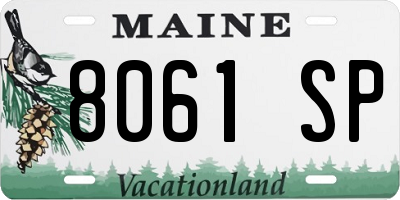 ME license plate 8061SP