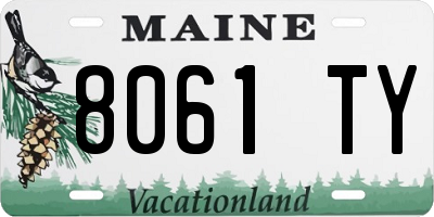 ME license plate 8061TY