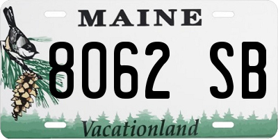 ME license plate 8062SB