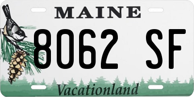 ME license plate 8062SF