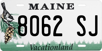 ME license plate 8062SJ