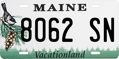 ME license plate 8062SN