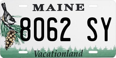 ME license plate 8062SY
