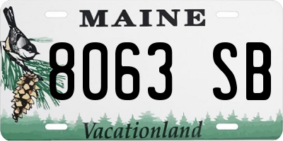 ME license plate 8063SB