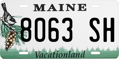 ME license plate 8063SH