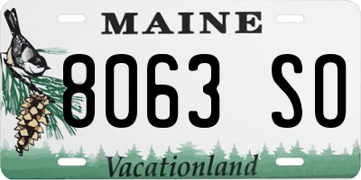 ME license plate 8063SO