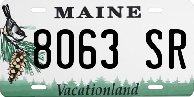 ME license plate 8063SR