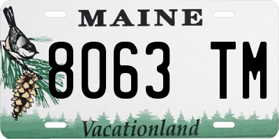ME license plate 8063TM
