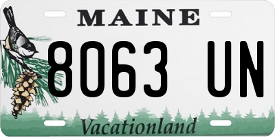ME license plate 8063UN