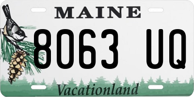 ME license plate 8063UQ