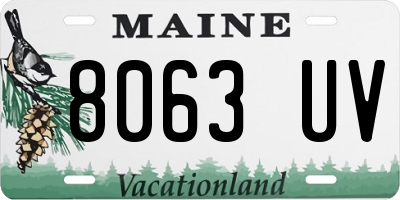 ME license plate 8063UV