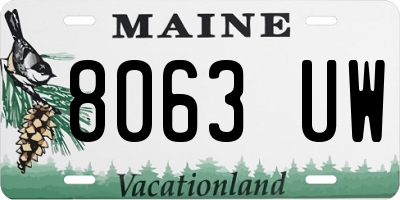 ME license plate 8063UW