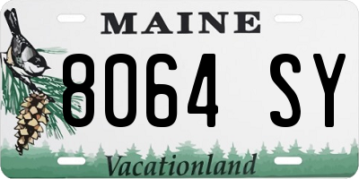 ME license plate 8064SY