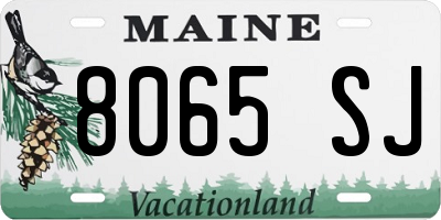ME license plate 8065SJ
