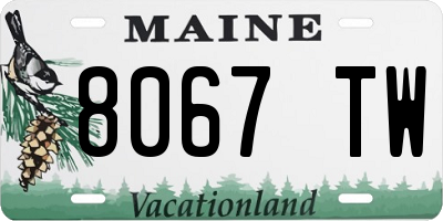 ME license plate 8067TW