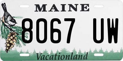 ME license plate 8067UW