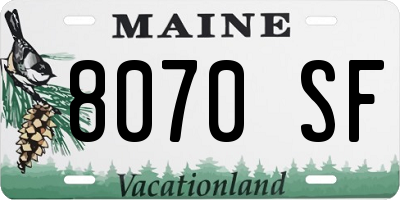 ME license plate 8070SF