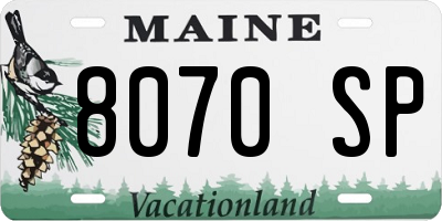 ME license plate 8070SP