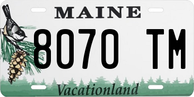ME license plate 8070TM