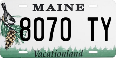 ME license plate 8070TY
