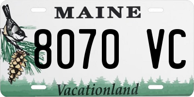 ME license plate 8070VC