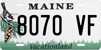 ME license plate 8070VF