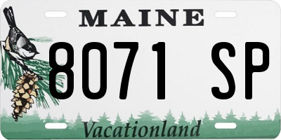 ME license plate 8071SP