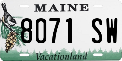 ME license plate 8071SW