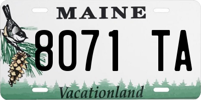 ME license plate 8071TA