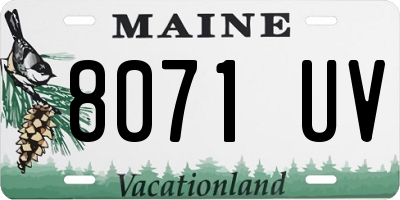 ME license plate 8071UV